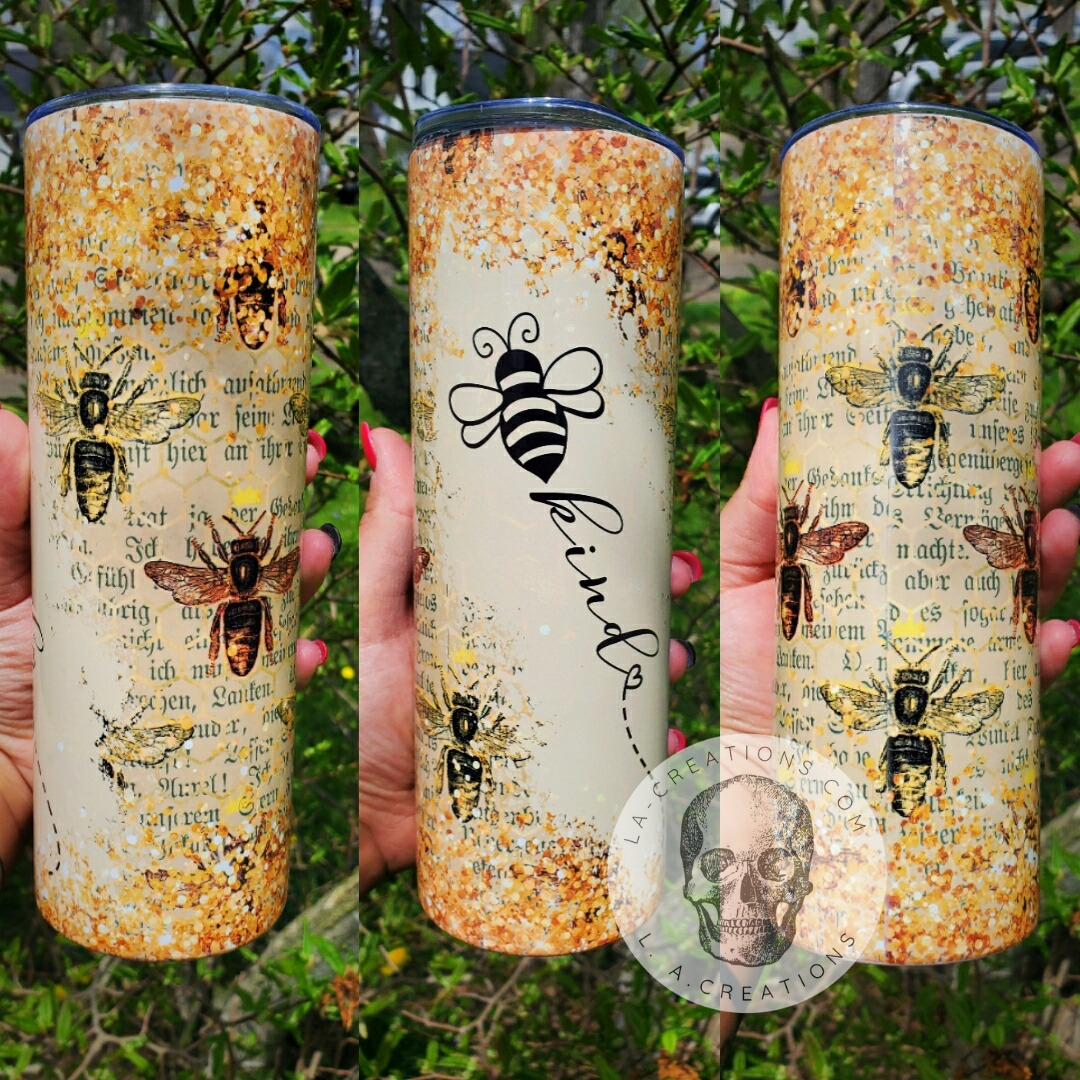 Be Kind Gold Glitter 20oz Tumbler