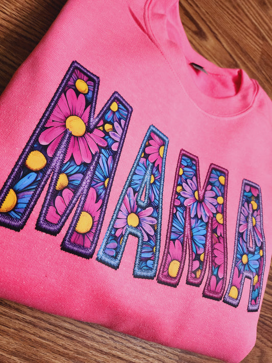 Mama Floral Crew neck sweatshirt