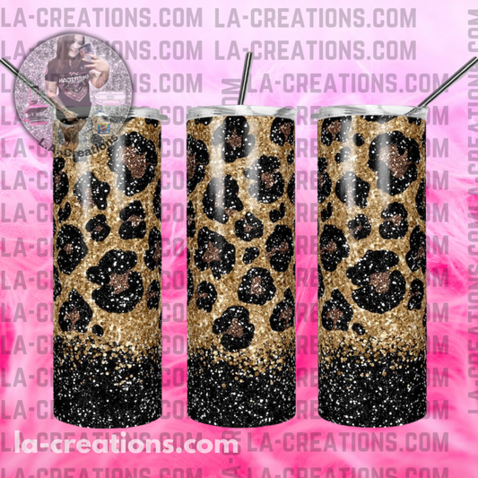 Cheetah Print Glitter 20oz Tumbler
