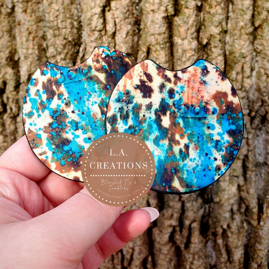 Cowhide Car Coasters