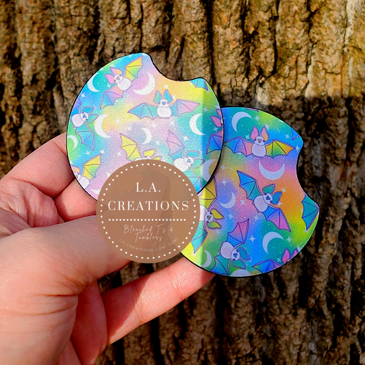 Pastel Bats Car Coasters