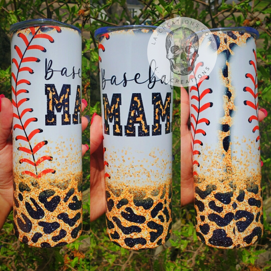 Baseball Mama Cheetah 20oz Tumbler