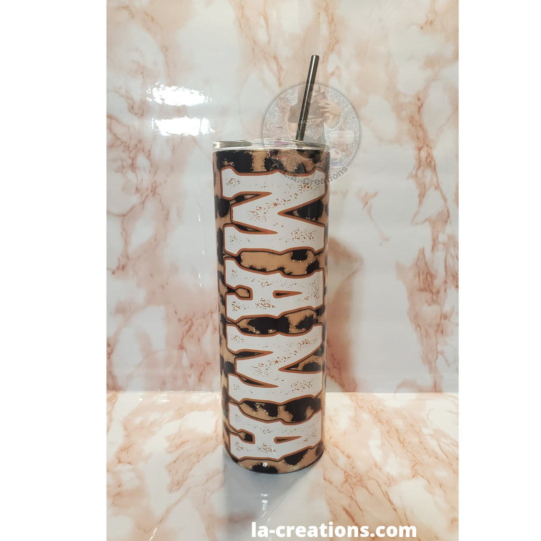 Cowhide & Leopard Mama Sublimation Tumbler