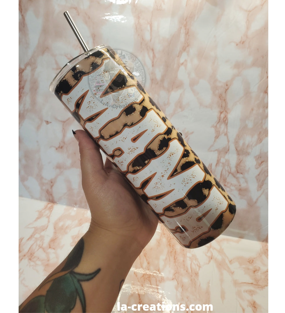 Cowhide & Leopard Mama Sublimation Tumbler