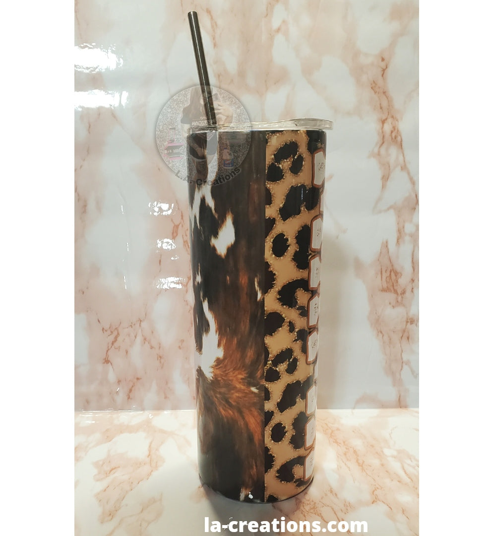 Cowhide & Leopard Mama Sublimation Tumbler