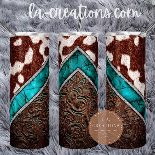 Western Cowhide 20oz Tumbler