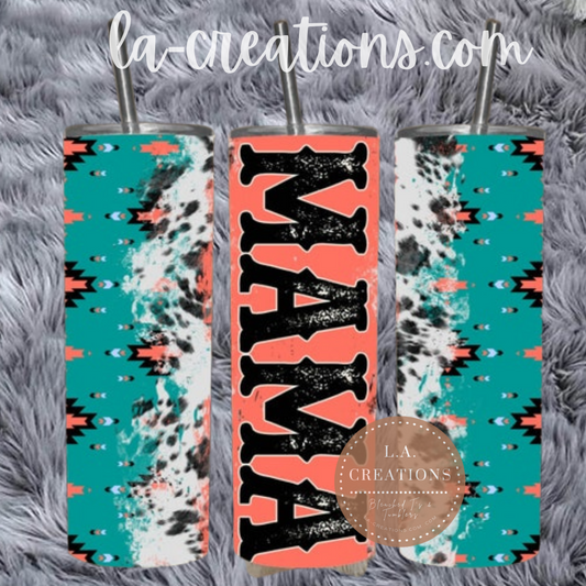 Aztec & Cowhide Mama 20oz Tumbler